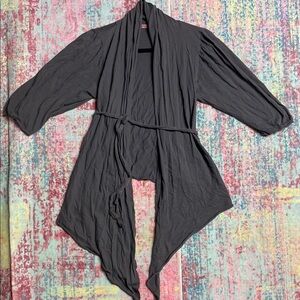 Velvet Charcoal Open Cardigan